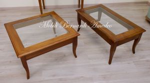 TT19 100 Tavolino Da Salotto Noce Massello Con Vetro 100x55 05